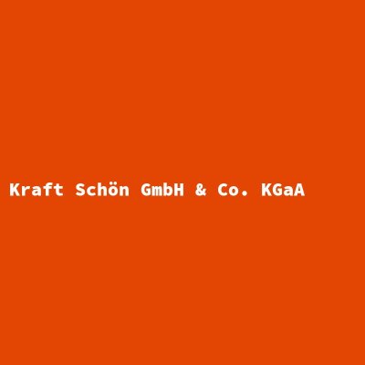 Manufacturer: Kraft Schön GmbH &amp; Co. KGaA